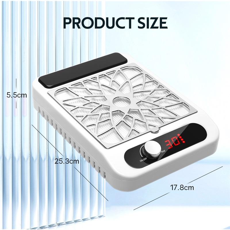 Powerful Nail Dust Vacuum Collector Professional Nail Dust Extractor With Reusable Filter Manicure Equipment Adjustable Speed