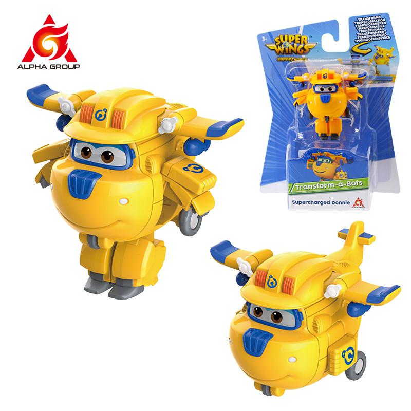 Super Wings Mini Dizzy Transform Roboter zu Flugzeug in 3 Schritten 5 cm Verformbare Actionfiguren 2 Modi Verwandlung Kinderspielzeug