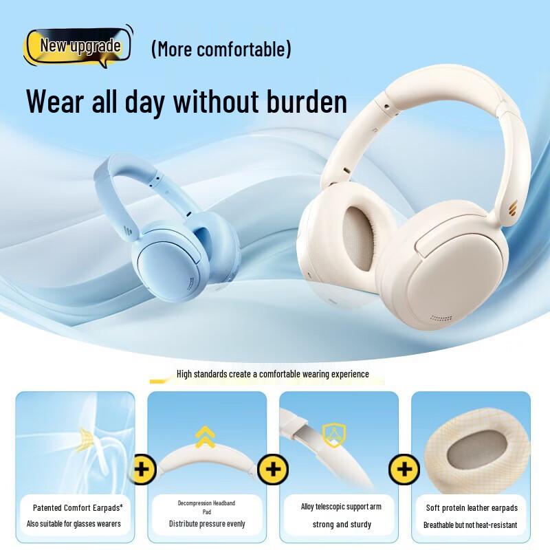 Edifier W800BT Free Noise-Cancelling Wireless Over-Ear Headphones