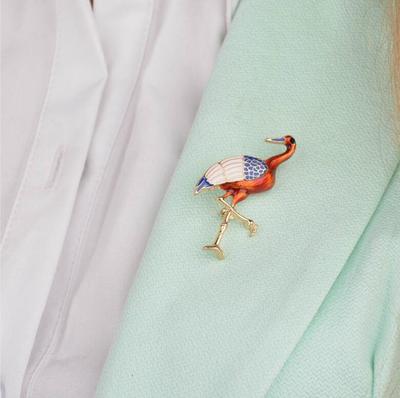 Animal Bird Red-Crowned Crane Brooch Pins Brooches Corsage Brooch Pin Jewelry