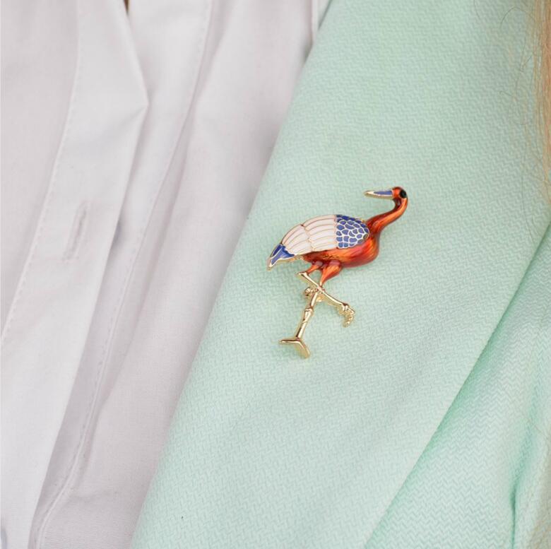 Животное Птица Краснокоронованный Журавль Брошь Булавки Броши Корсаж Брошь Булавка Ювелирные Изделия