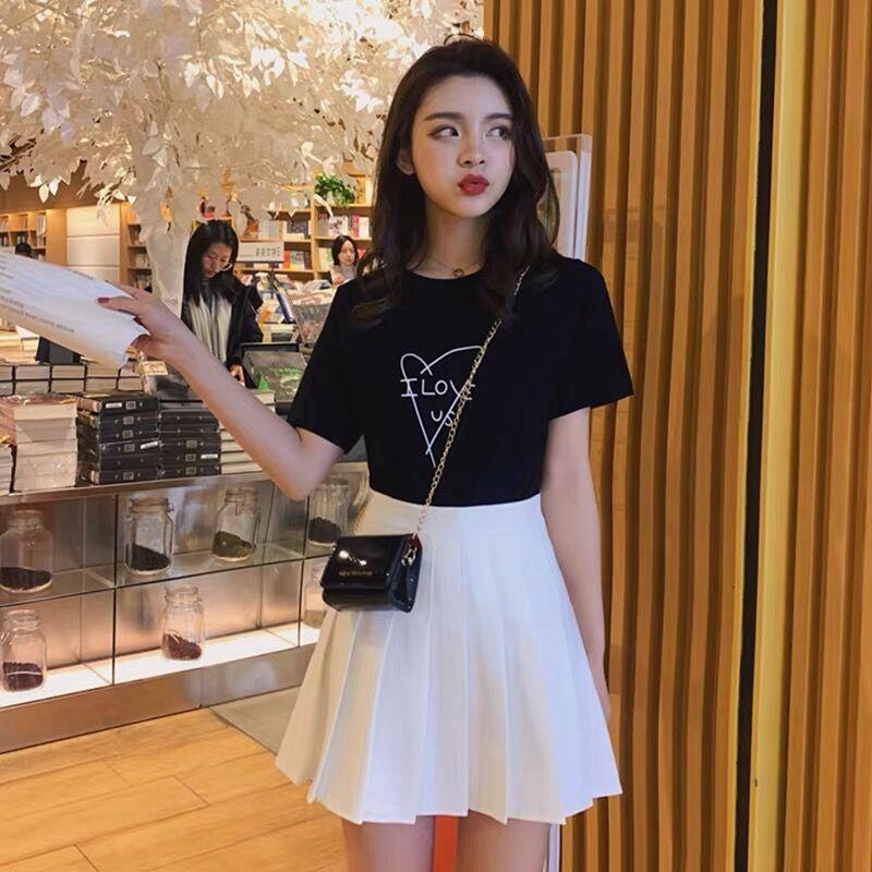 pleated skirt women's college fresh temperament high waist thin versatile Korean version slim skirt spring and autumn fashion a word solid color