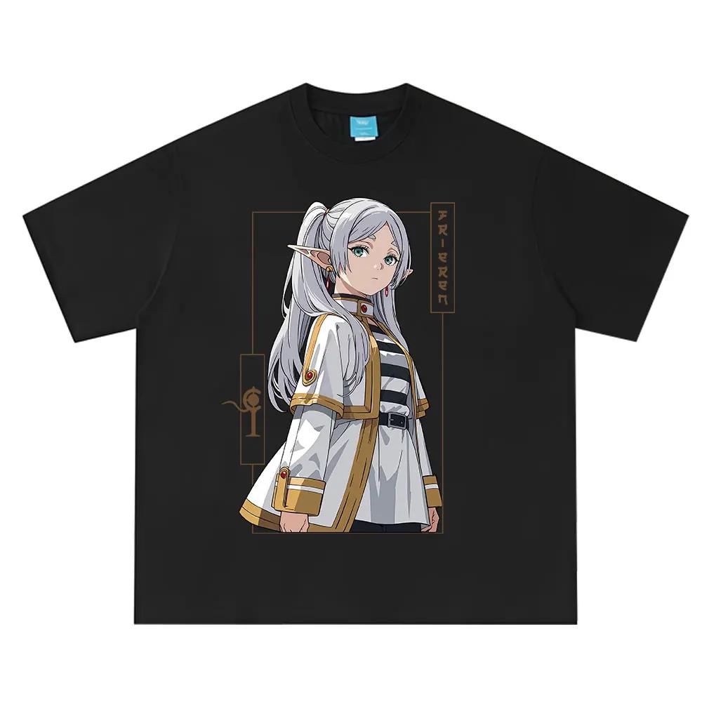 Anime Frieren_ Beyond Journey s End T Shirt Frieren Graphic T-shirt Men Women Summer Short Sleeve Cotton T-shirts Streetwear S