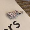 Fashion Luxury Crystal Hairpins Vintage Heart Pink Rhinestone Silver Hair Clips For Women Girls Sweet Barrettes Hair Accessories