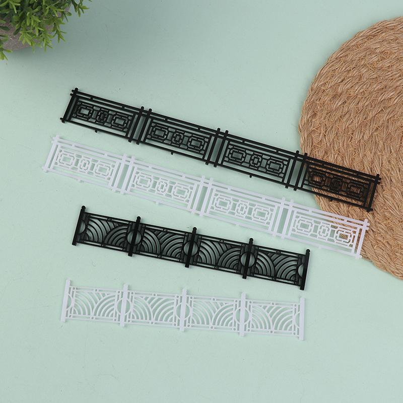5Pcs Plastic Fences Black/White Guardrail Architectural Model Sand Table Landscape Railing Diy Handmade Wall Model Fence