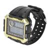 Men S Electronic Watch Night Light Waterproof Large Dial Dual Time Digital Sports WatchBlack Gold