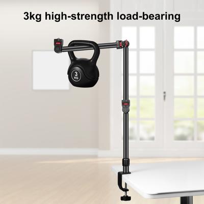 PULUZ PU3103B Desktop Live Streaming Stand 3Section Flexible Extendable Arms CClamp Desk Mount