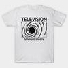 Men Black Print T-shirt Television Band - Marque Moon // Vintage Distressed Fanart No-Cut Transfer Paper Print Cotton Tshirt