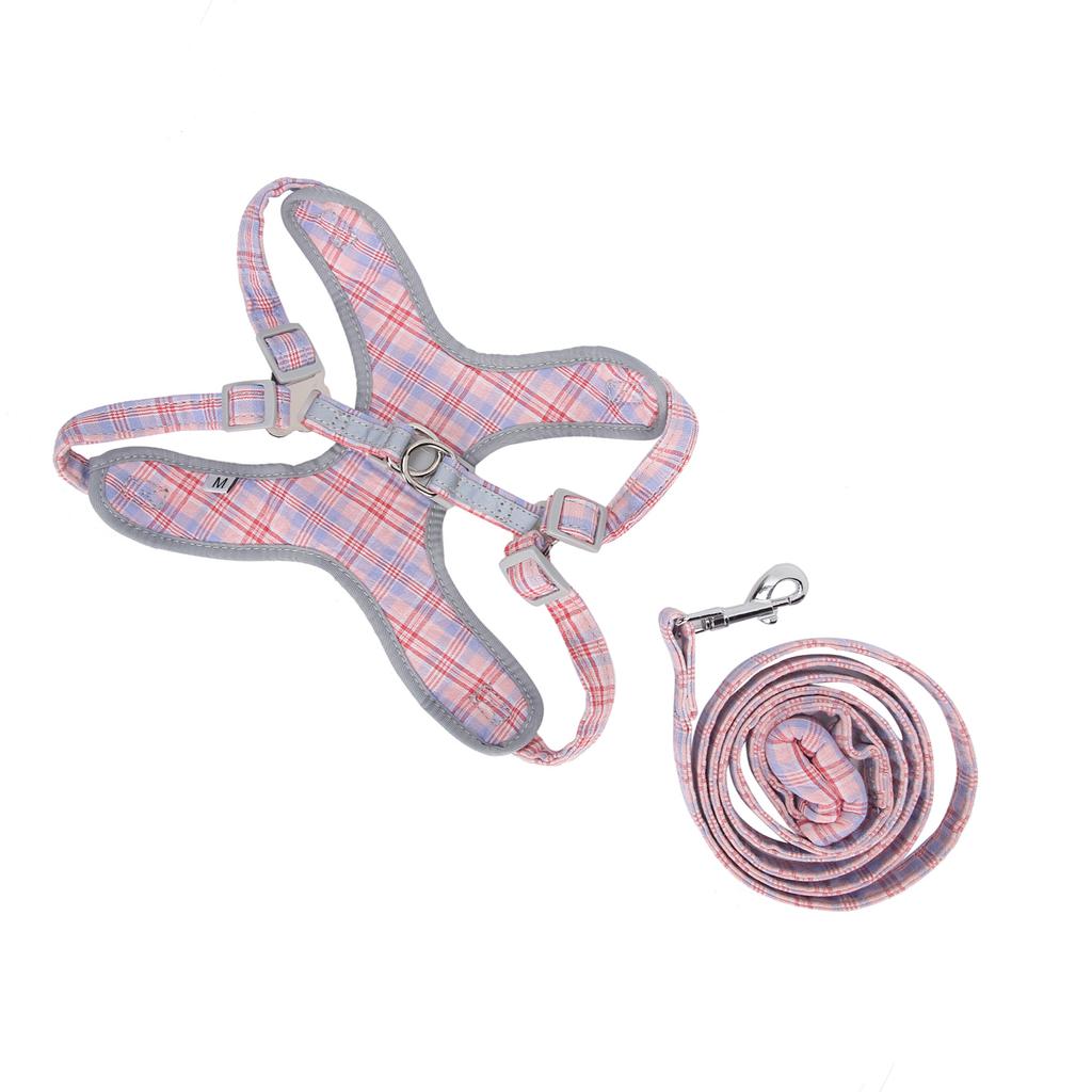 Hundegeschirr-Leine-Set, reflektierende Trainingsweste für Haustiere, verstellbares Brusthalsband, Traktion