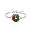 Free Palestine Fist Design Time Gem Alloy Bracelet, Personalized Trendy Jewelry