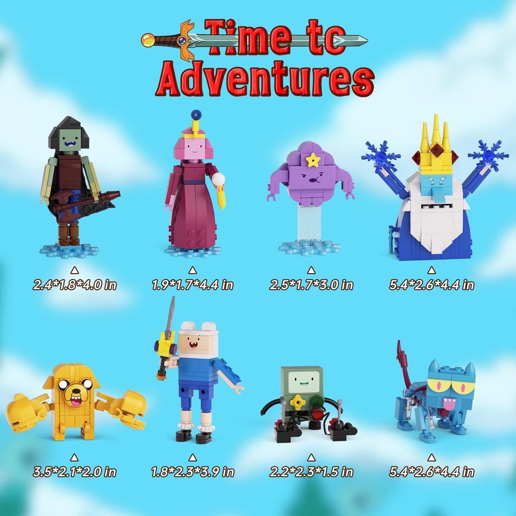 8v1 Dobrodružství Čas Stavebnice Finn Jake Ledový král Bimo Akční figurky Model Kostky Dárky pro děti Dospělé