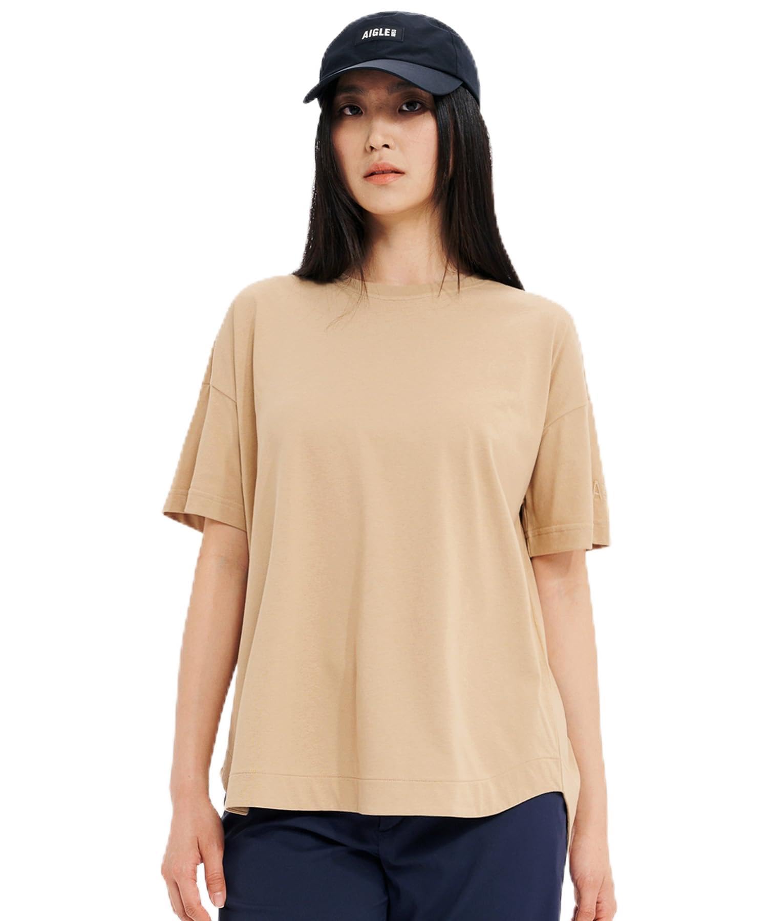 

Aigle Official UVC Crew Neck Beige T-Shirt, Women s, ZTFAT57, бежевый