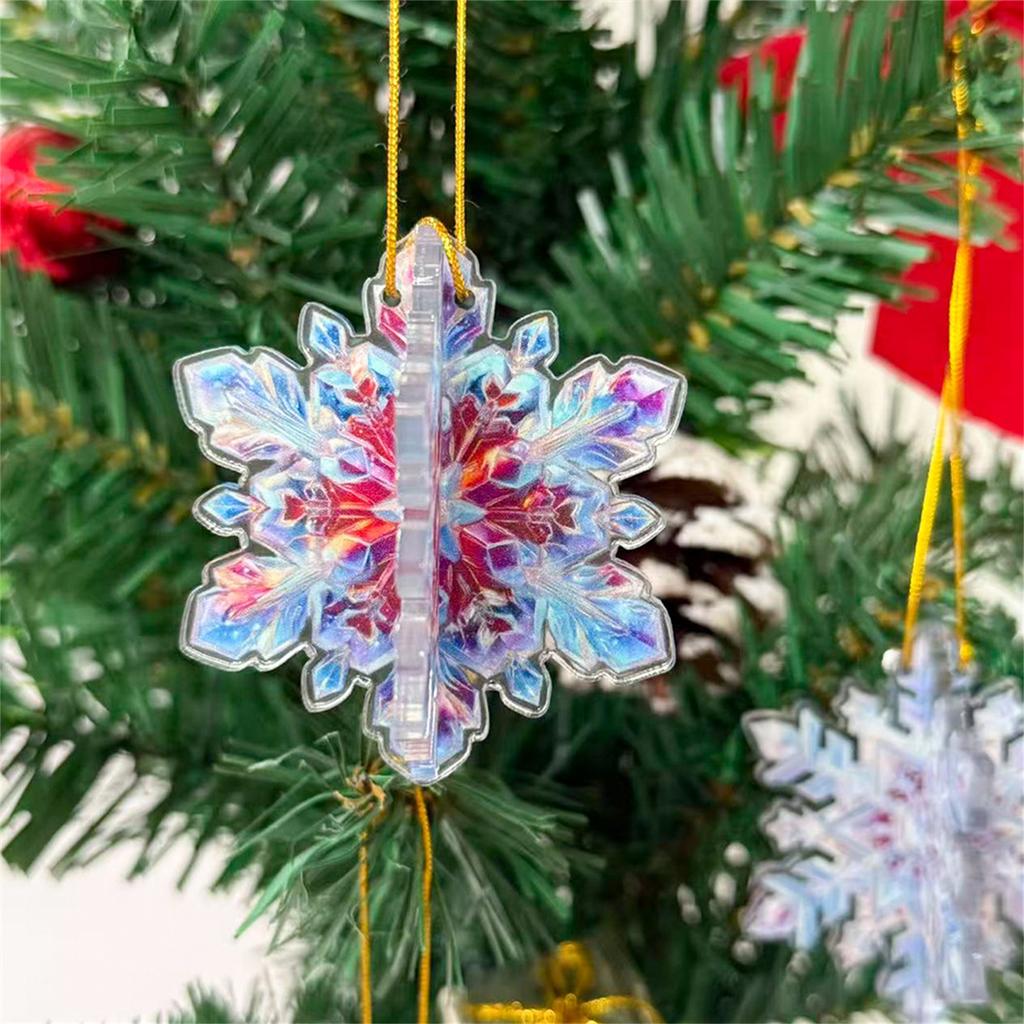 Christmas Butterfly Snowflake Love Three-dimensional Christmas Tree Star Decoration Acrylic Hanging