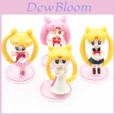 Entzückendes Sailor Moon Miniatur 4-teiliges Set für Puppenhaus und Kuchendekoration