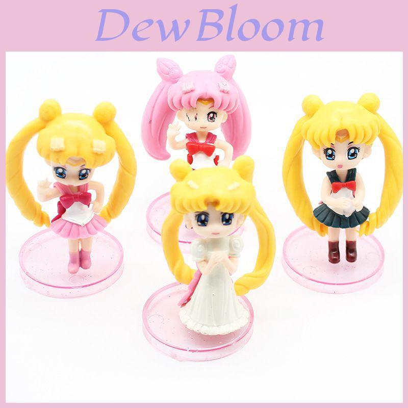 Adorable Sailor Moon Miniature 4pcs Set For Dollhouse And Cake Decoration