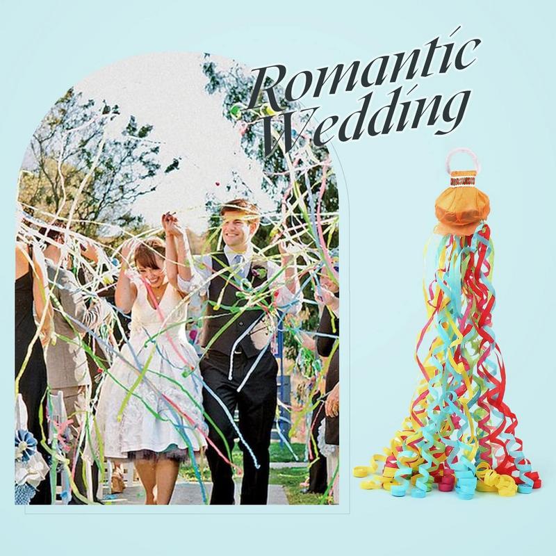 10pcs Colorful Hand Throw Confetti Poppers Throw Streamers Poppers No Mess Paper Crackers for Wedding Birthday Party Supplies