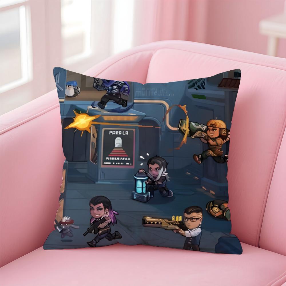 game tactical VVALORANT Cushion Cover Pillow Case Soft Friendly Fabric  Concealed Zipper