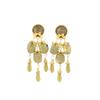Vintage Silver Needle Green Tassel Court-Style Earrings - Unique, Quality Studs