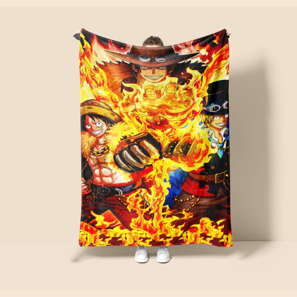 Flannel Thin Blanket. One Piece Anime Four Season Blanket.for Sofa,bed,living Rooms,travel Picnic Office Children Gifts