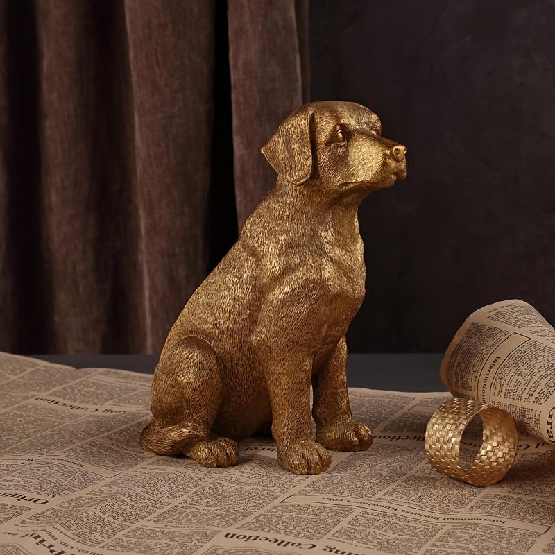 Golden Retriever French Bulldog Statue Desk Decoration Ornaments Creative Gilding Puppy Animal Sculpture Room Aesthetic Decor