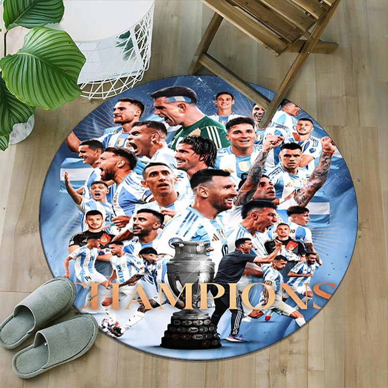 1pc M-Messi4 Carpet, Round Rug, Comfortable, Suitable for Entryways, Living Rooms, Office, And Bedrooms, Christmas Decoration