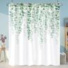 Beautiful Plant Flower Shower Curtain Eucalyptus Leaf Cherry Blossom Scenery Cat Butterfly Polyester Bath Curtain Bathroom Decor
