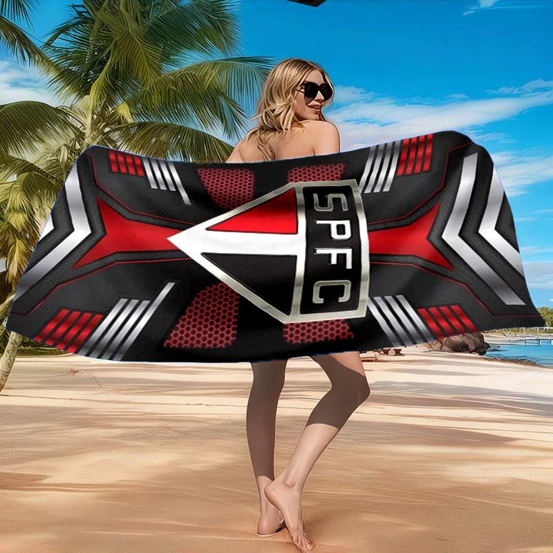 Pau-lo Fc Emblem Printed Microfiber Beach Towel, Soft And Absorbent, Quick-Dry, Ideal for Summer Travel, Beach Essential, Swimming Pool