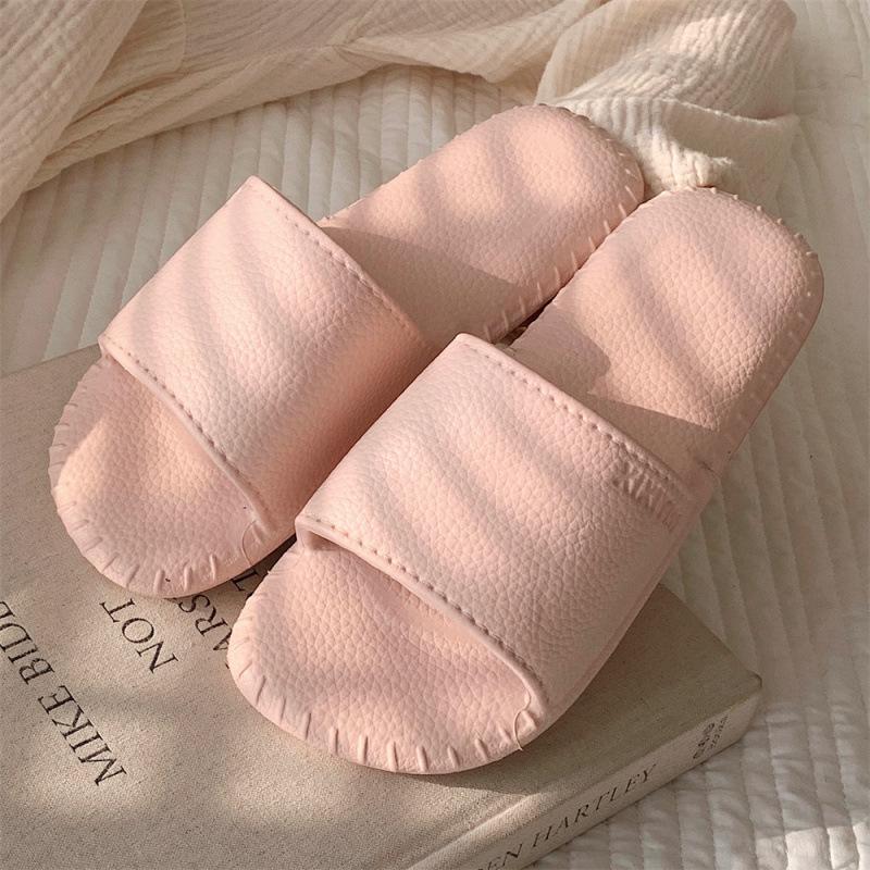 Retro Leather-Texture Summer Slippers for Men and Women - Lightweight, Cool, Casual Home Wear, In Stock