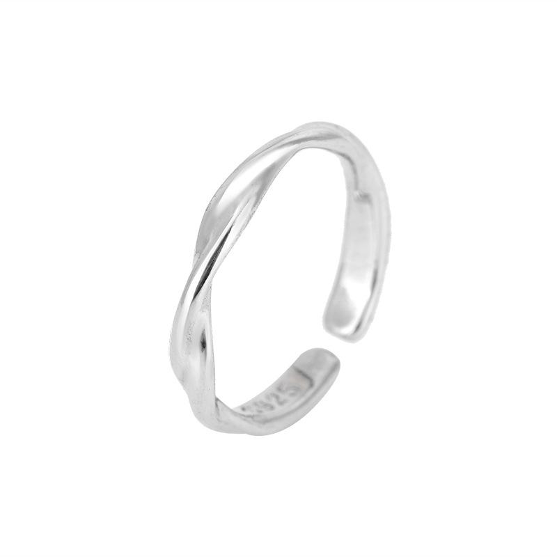 Fashion 925 Silver Simple Twisted Wire Rings For Women Wedding Fine Jewelry Gift