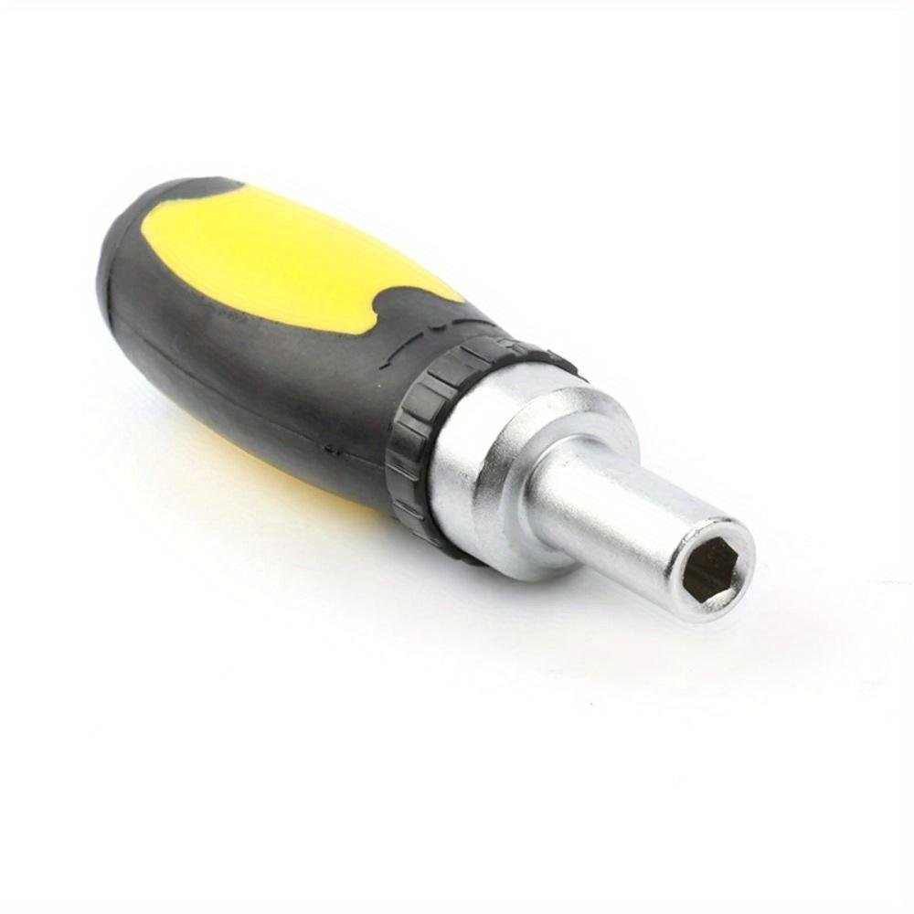 Small Ratchet Handle 6.35mm/0.25inch Hex Socket with Built-in Magnetic Ring Household Ratchet Screwdriver.