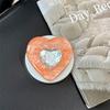 Ice Silk Love Rhinestone Color Mobile Phone Airbag Bracket Magnetic Attraction Suitable For Magsafe Creative Design Women'S Ring
