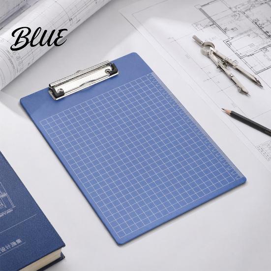 Durable Office File Folder A4 Folder with Reinforced Metal Clip And Clear Scale Ruler Clipboard Ruler Portable Document Writing Pad for School