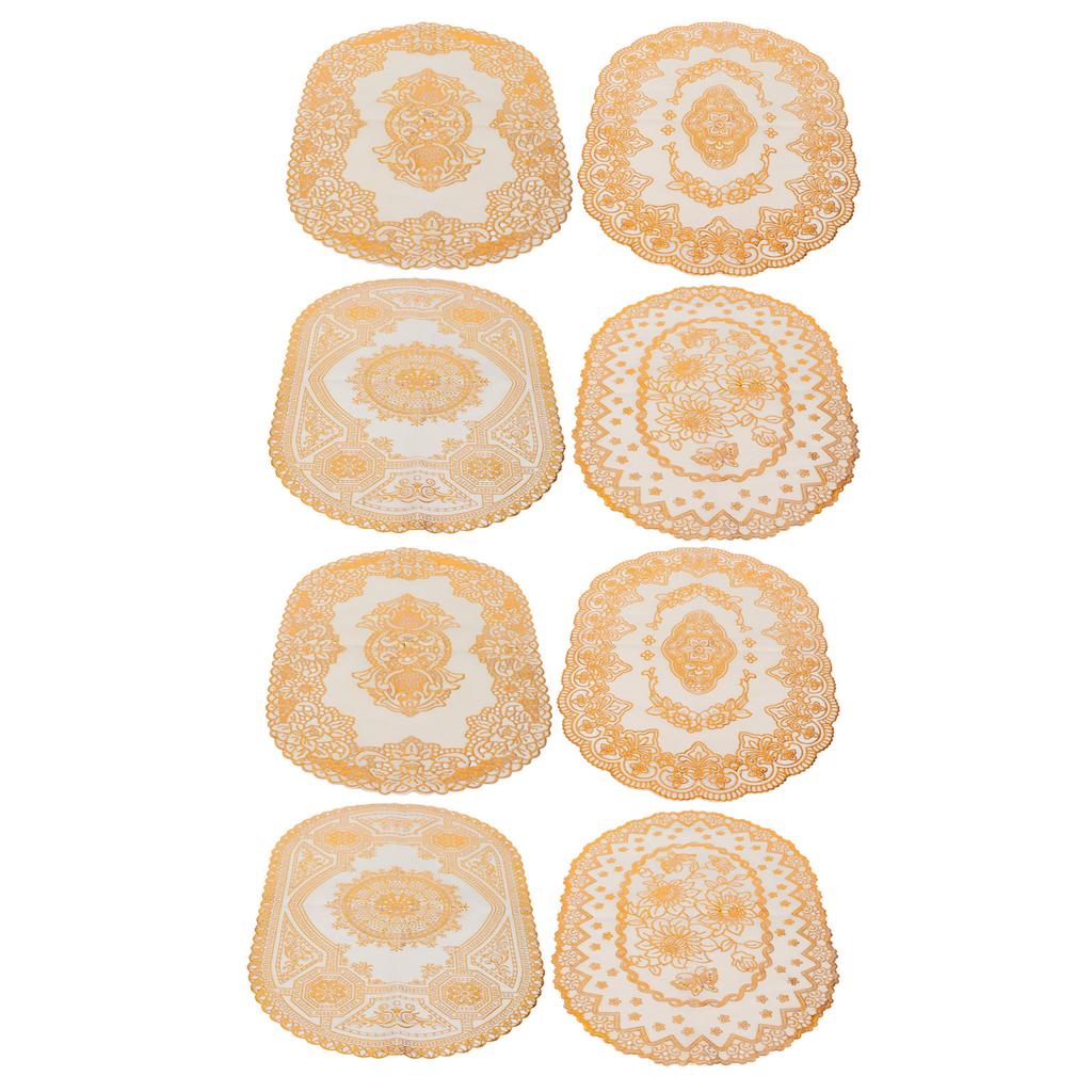 2 Stücke PVC Tischset Gold Tischsets Cup Coaster Pad Küche Restaurant Hochzeitsdekoration