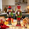 Wooden Holiday Christmas Figure for Shelf Display, Sideboard Placement, and Entryway Home Use During Winter Season