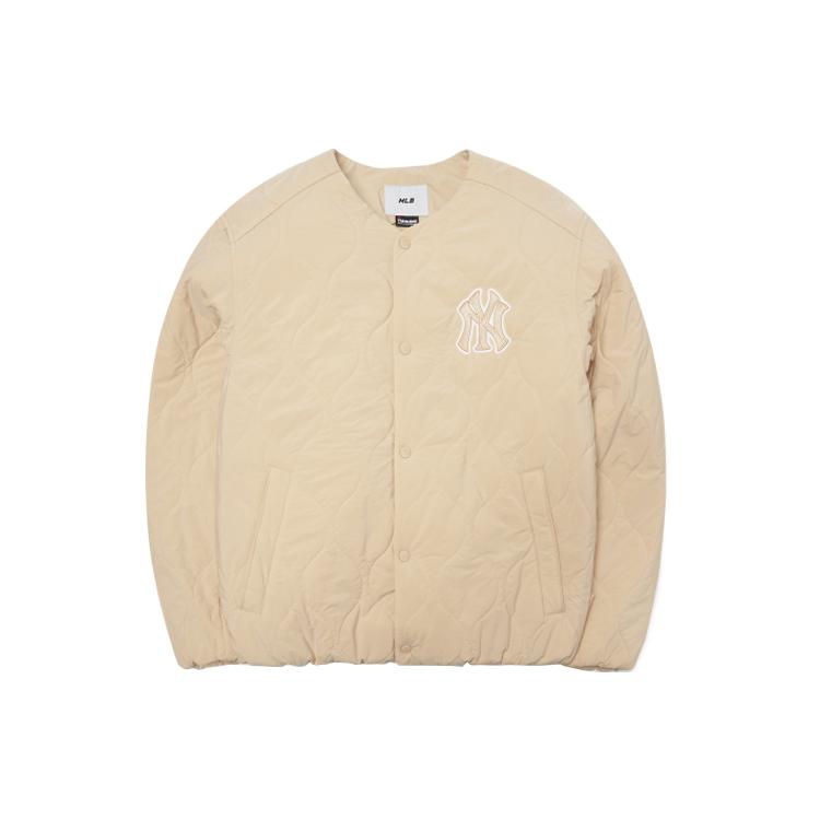 New MLB New York Yankees Puffer Jackets Unisex Beige 3APDL0216-50BGS