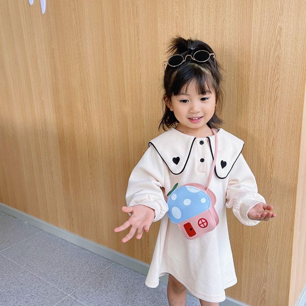 Protective Kids Messenger Bag Mushroom House Coin Shoulder Bag  Mobile Phone Accessories