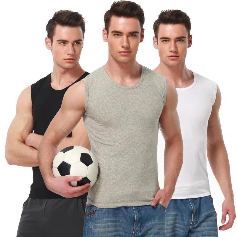 Men's Breathable Wide Shoulder Tank Top - Black & White Sleeveless Fitness Vest