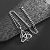 Stainless Steel Nordic Odin Rune Irish Celtic Trinity Knot Pendant Necklace Men Women Lucky Amulet Jewelry