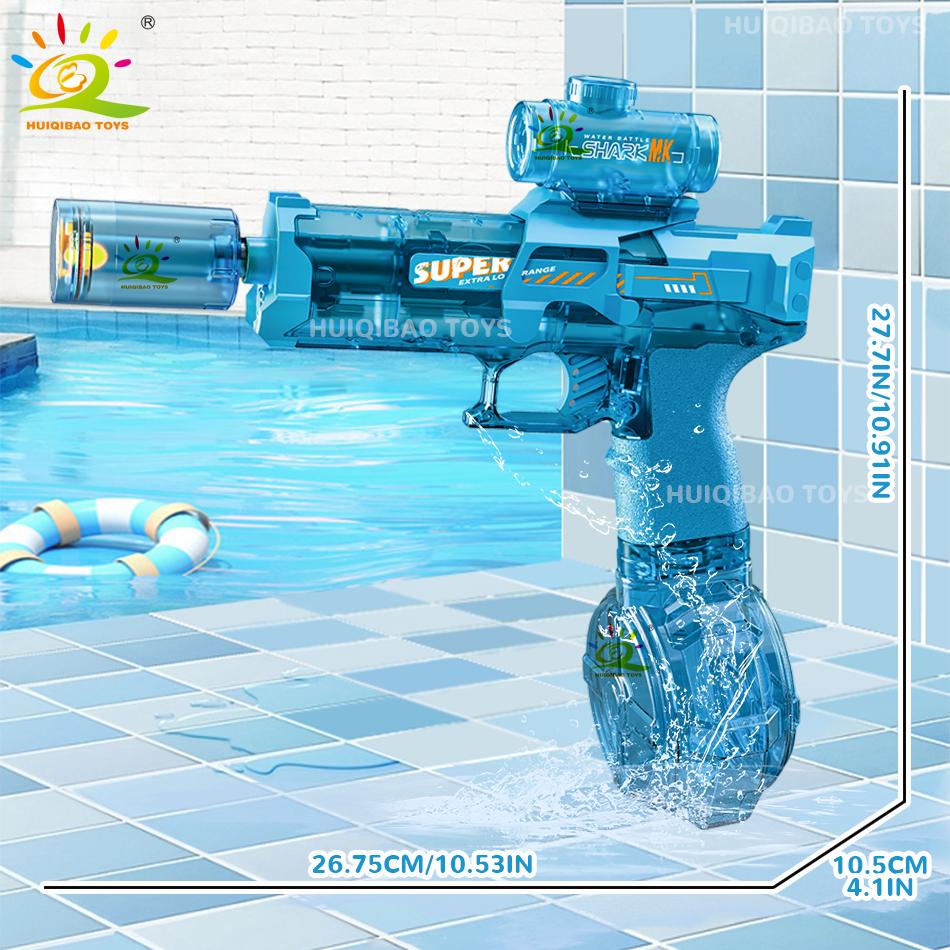 HUIQIBAO Electric Pulse Water Gun Simulated Flame Sensor Light Fully Automatic Fights Toy Water Pistol Outdoor Beach Toys Adult
