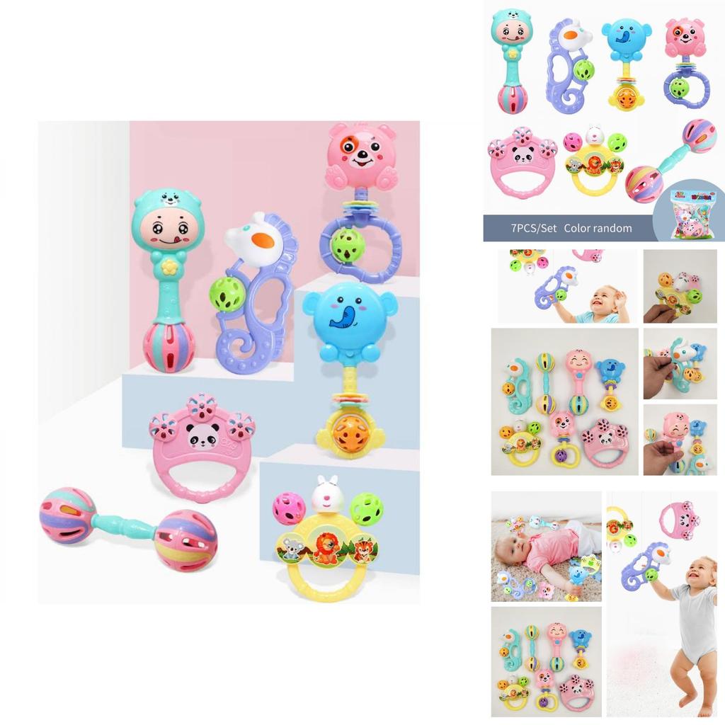 7pcs Eco-friendly Baby Teething Toys Set For 0-6 Months Non-toxic And Safe