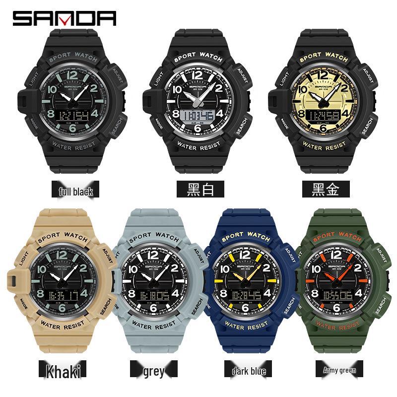 Sanda Multifunctional Luminous Sports Watch for Students – Waterproof, Electronic, Junior High School Youth Style