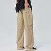 American tooling trendy brand loose straight long pants men's solid color fashion versatile wide leg drape lace-up casual pants