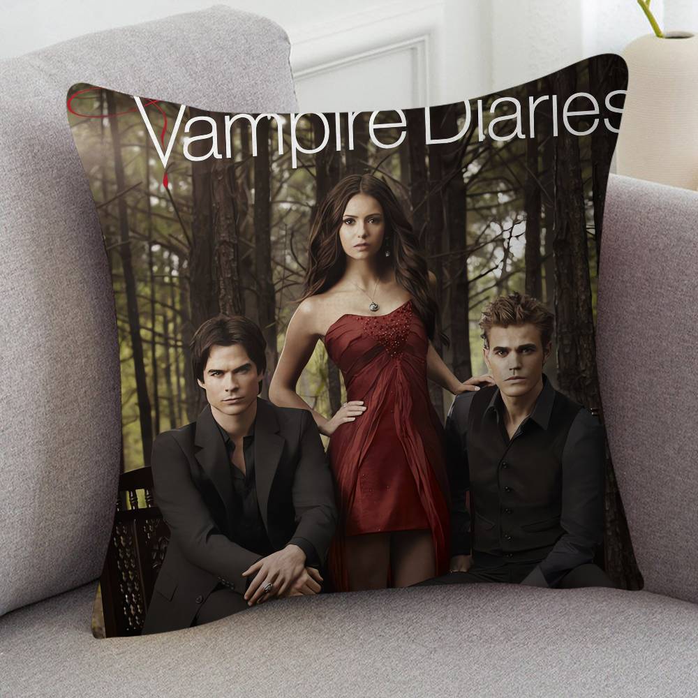 TV Drama The Vampire Diaries Cartoon Series Square Pillowcase Soft Waist Sofa Cushion Cover Bedroom Room Pillowcase