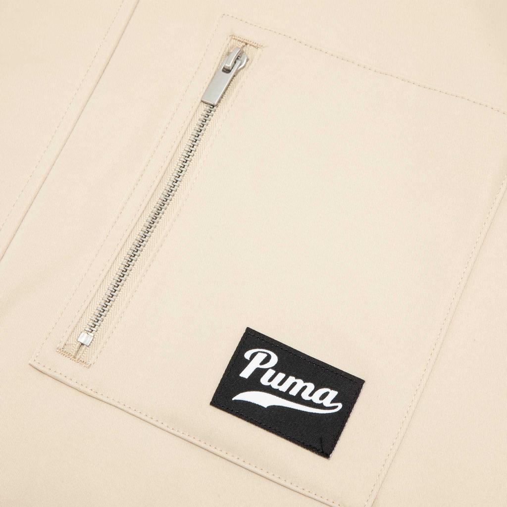 Puma Chaqueta de Trabajo de Color Sólido con Diseño Simple Multibolsillo y Logotipo Estampado Chaquetas para Hombre Blanco Roto 621663-88