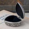 1PC Alloy Antique Jewelry Box Silver Heart Shape Ring Box Classic Portable Small Trinket Storage Organizer Chest for Jewelry