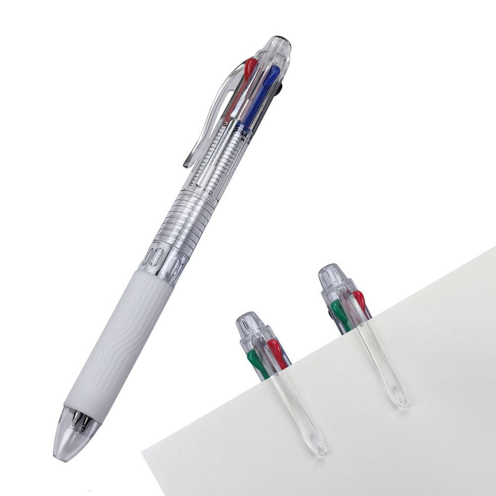 Four-color Ballpoint Pen Transparent Rod Multi-color Writing Pen New Gel Pen  School Office