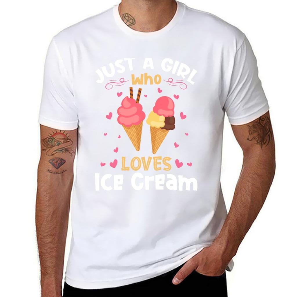 Just A Girl Who Loves Ice Cream Tshirt Dry Fit Athletic Short Sleeve Shirt