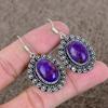 Pierre Précieuse Turquoise Violet Cuivré Bijou Boucle d'Oreille Argent Sterling 925 1,85" KKG-709
