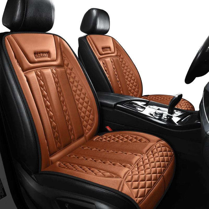 12V Heated Plush Car Seat Cushion - Winter Warmth for Front and Rear Seats