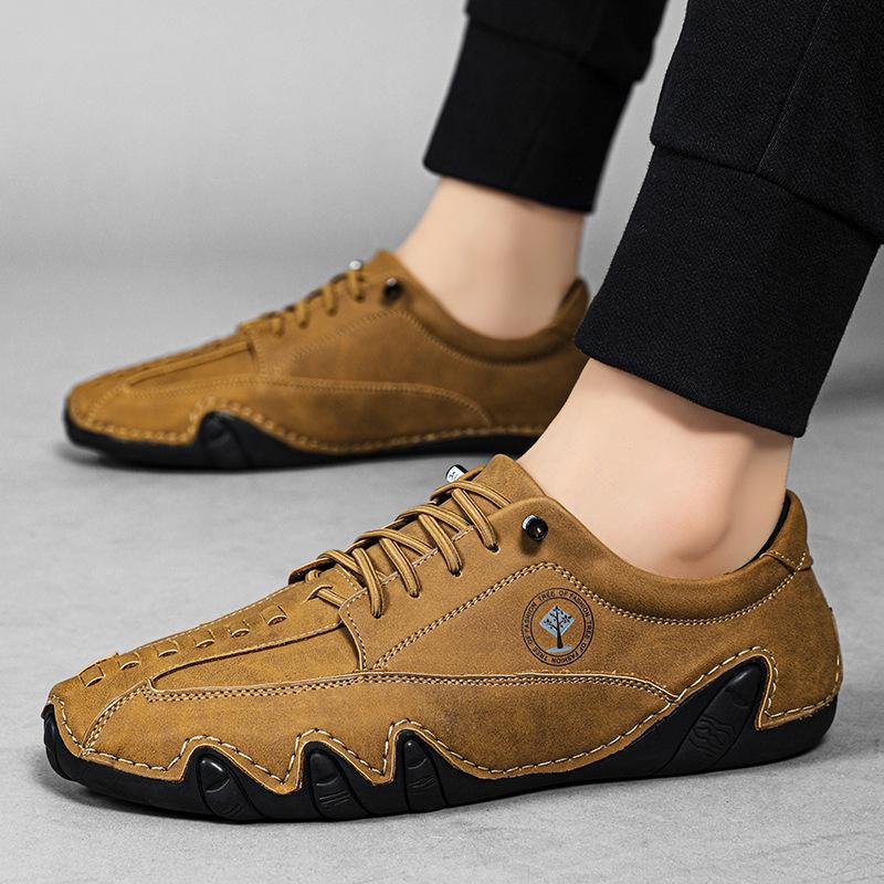 Fashion New Men Casual Shoes Handmade Leather Loafers Comfortable Men's Shoes Outdoor Leather Flat Moccasins Driving Shoes Big Size 50